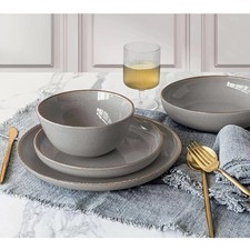 ?OVER & BACK STONEWARE DINNERSET 16 PIECE SLATE GREY MICROWAVE/DISHWASHER SAFE?
