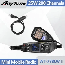AnyTone AT-778UV II Dual Band Mobile Radio 25W VOX with Programming Cable