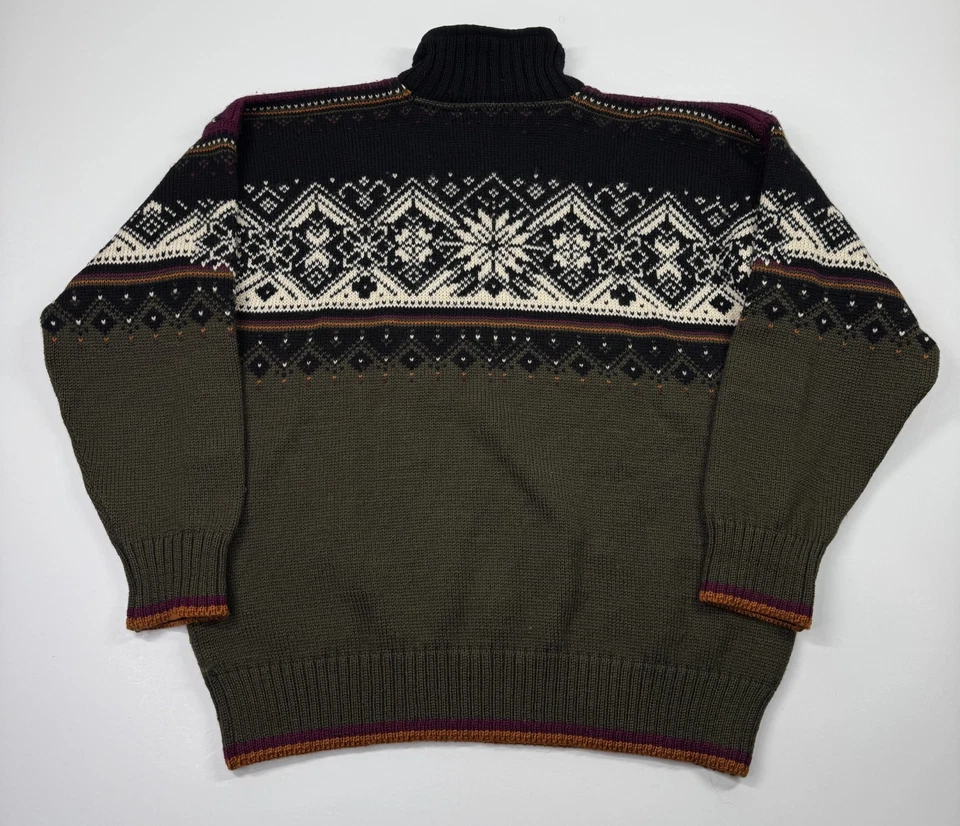 Dale of Norway Mens St. Moritz Sweater Wool Nordic Ski Quarter  Zip Large - Image 3 of 4