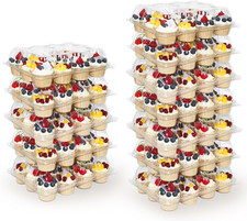 Plastic Cupcake Containers, 12 Count X 12 Sets