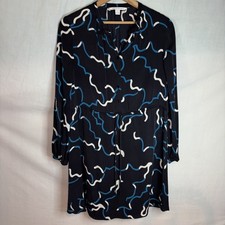 Diane Von Furstenberg Silk Dress Size 12 Long Sleeves Tie Waist