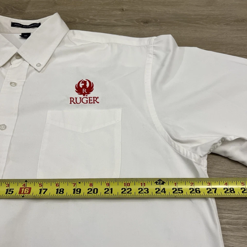 Ruger Firearms Mens 2XL Button Down Long Sleeve White Shirt Gun Ruger Logo - Image 4 of 4