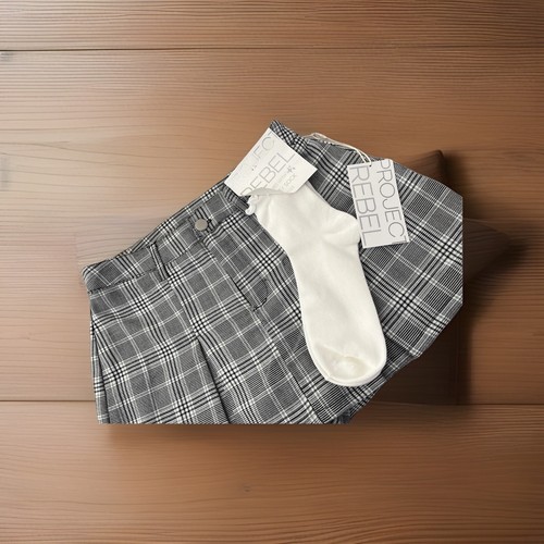 Project Rebel Pleated Knit Plaid Skort Size S Schoolgirl Academia Preppy NEW - Picture 10 of 10