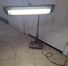 VTG Dazor P-2324 Floating Fixture Military Industrial Drafting Desk Lamp WORKS