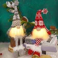 2 Pack 19.5" Lighted Christmas Gnome Plush Decoration Holiday Winter Xmas Decor