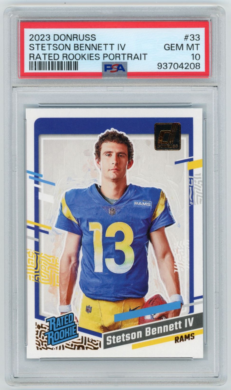 Stetson Bennett Panini Donruss Rated Rookies Portrait #33 Base