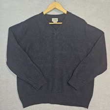 LL Bean Shetland Wool Sweater V Neck Men Sz XL - Reg Classic Preppy Cabin Hike