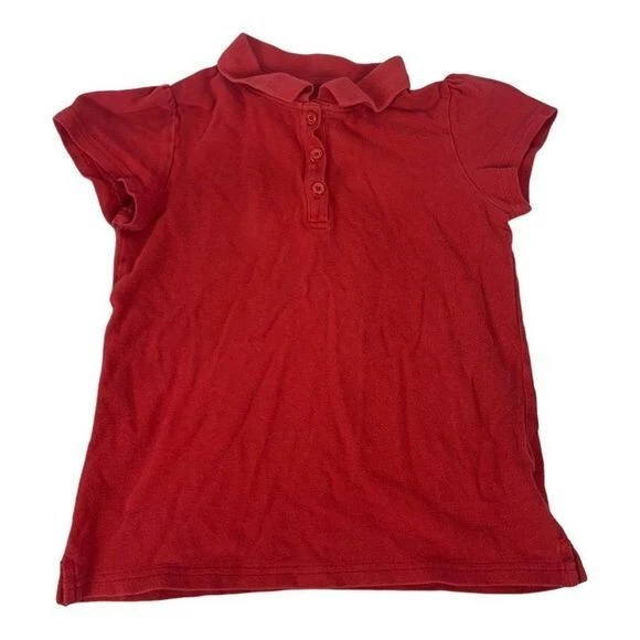 Camisas polo femininas Faded Glory vermelhas e marinhas tamanho M (7-8) 100% algodão conjunto de 2 - Imagem 3 de 4