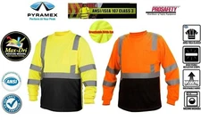 REFLECTIVE ROAD WORK CONSTRUCTION HIGH VISIBILITY SAFETY LONG SLEEVE T SHIRT