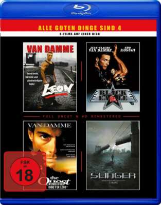 VAN DAMME - Leon - Black Eagle - The Quest - Slinger 4 FILME BLU-RAY NEU 