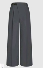 CIDER Pants Dress Pants Wide Leg Pants High Waist Belted DARK GREY SIZE XS BNWT