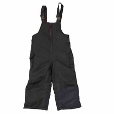 Rothschild Childs Snow Bib Overall Black Sz 4 Front Zipper Polyester Water Resis