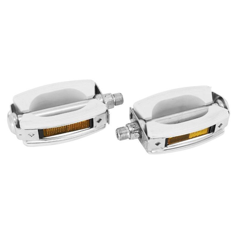 Pédales blanches Union 9/16 pour cyclomoteurs Solex MBK et Peugeot