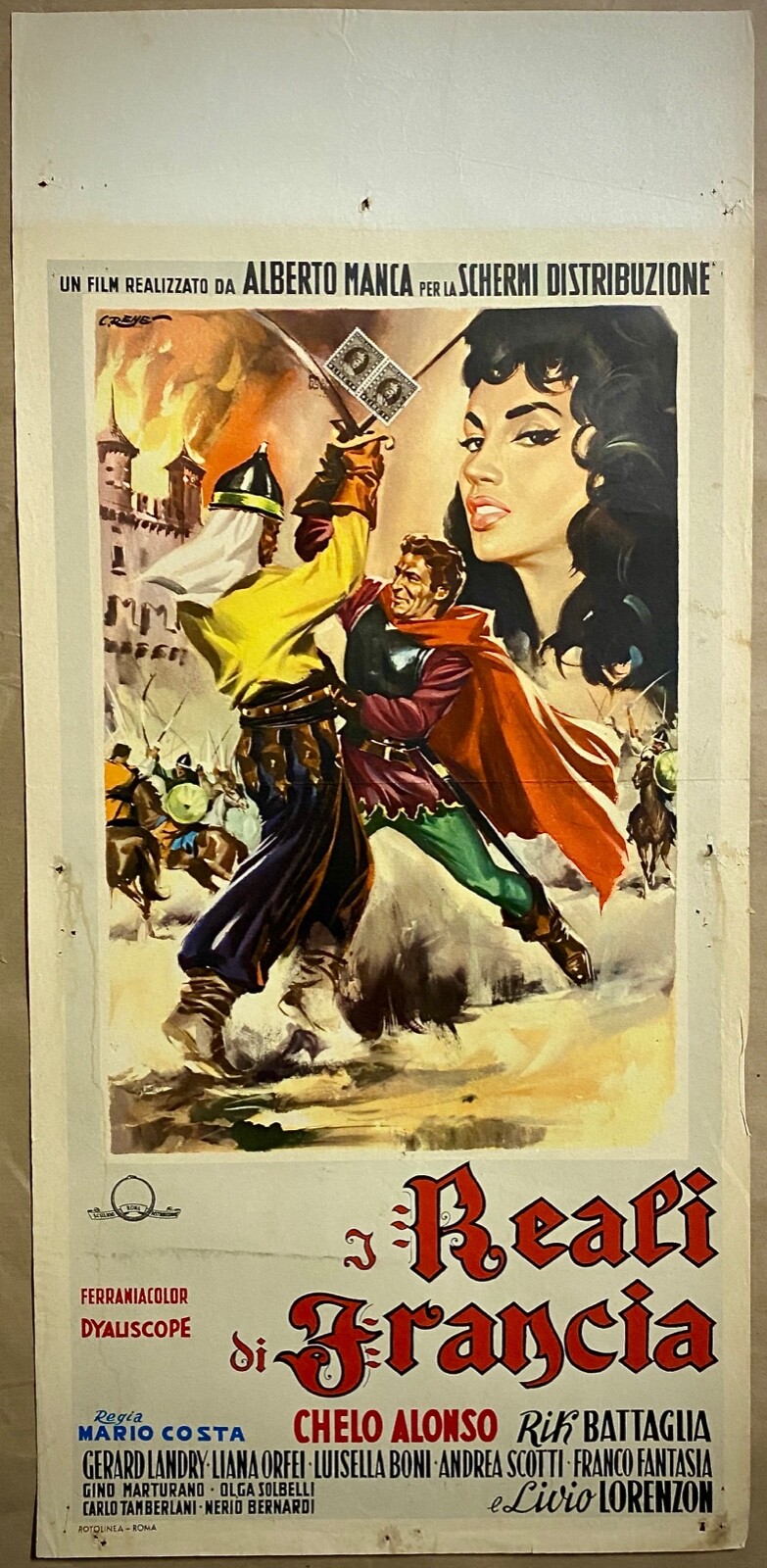 Locandina originale film I Reali di Francia (1959) - Regia di Mario Costa