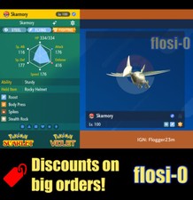 6IV Shiny Skarmory Pokemon Scarlet and Violet