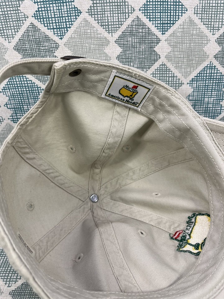 MASTERS Golf Hat Cap Snap Strap American Needle Adjustable Tan Beige eBay