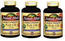 Nature Made Fish Oil 1200 mg 720 mg Omega-3 One Per Day 100 Count X 3 Packs