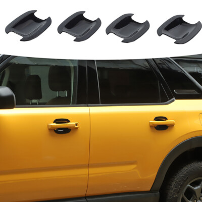 4pc Exterior Door Handle Bowl Cover Trim Decor for Ford Bronco Sport 2021+ Black