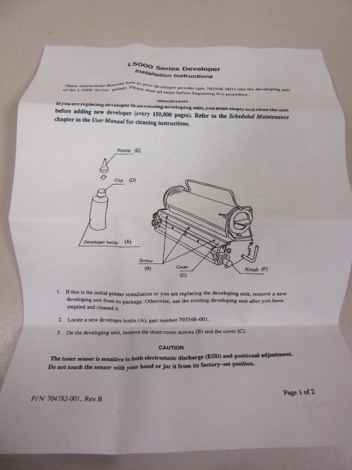 Printronix L5000 Developer 700g P/N: 703548-001 For L5000 Series Printers - Image 3 of 4
