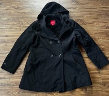 Hooded Rain Jacket Esprit Raincoat /- Womens /black / Polyester Size Xl