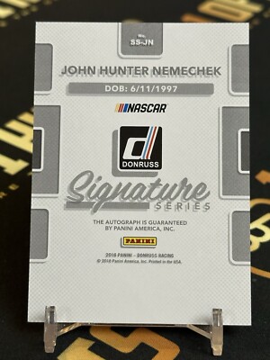 John Hunter Nemechek AUTOGRAPH 2018 Panini Donruss Signature