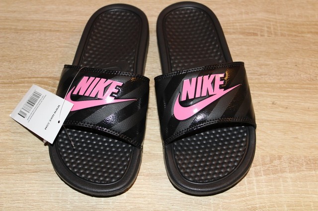 nike benassi black pink