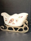 Fenton sleigh with Brass -mint condition -rare Christmas Decor