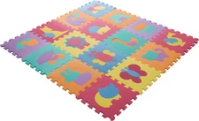 Hey! Play! Baby Play Mat - Interlocking Foam Tiles with Animal Images - Nontoxic