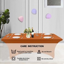 New 1PC 8FT Caramel Rectangular Fitted Spandex Cloth Fabric Tablecloth Fast Ship