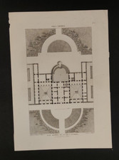 PIANTA VILLA TAVERNA STAMPA INCISIONE XIX SECOLO