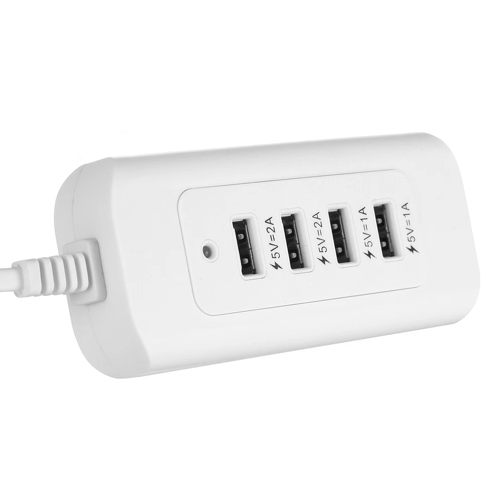 4 Multi-Port USB Hub Wall Charger Fast Charging Station for Desktop Cellphone US