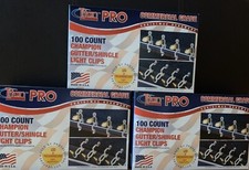 Lot of 3 300 Titan Pro Commercial Grade 100-Pack Gutter/Shingle Light Clips