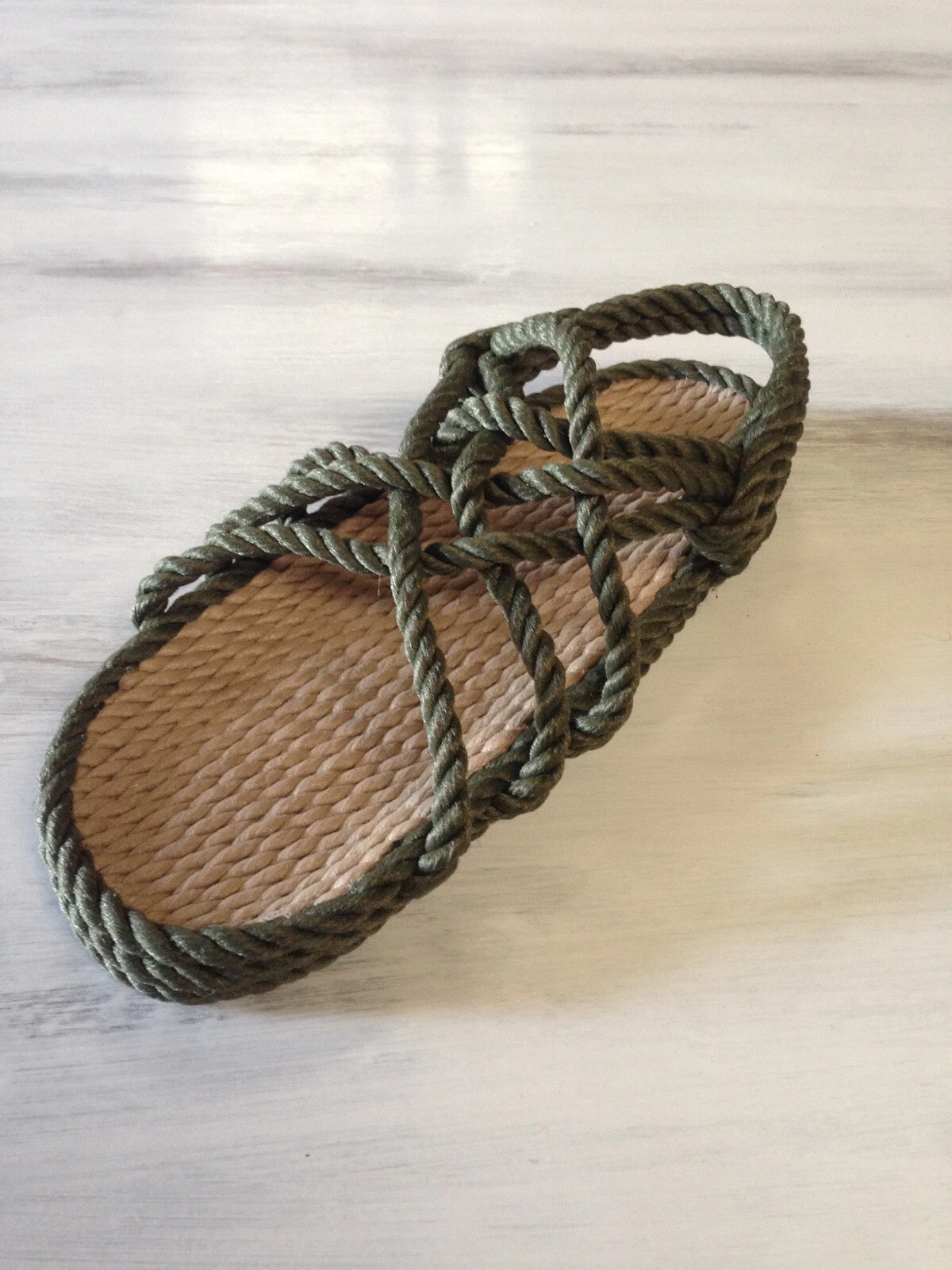 Rope Sandals Mens Size 12 Medium Width Olive Green Vegan