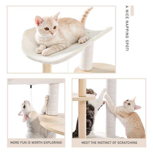 49" Multi-level Cat Tree Tower Furniture Scratching Post Condo House Brand New - Picture 4 of 12