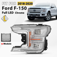 For 2018-2020 Ford F-150 Full Led Headlight Chrome Bezel Left Driver Side For 2018-2020 Ford F-150 Full Led Headlight Chrome Bezel Left Driver Side