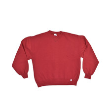 Vintage Russell Athletic Red Solid Crewneck Sweatshirt Regular Size L USA Made