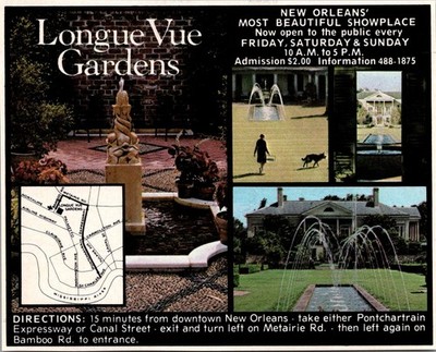 Longue Vue Gardens 1970 New Orleans Ad TAK4-H11