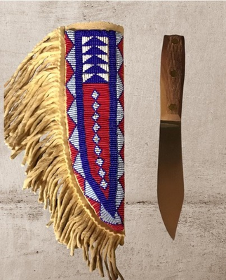 #ad #ad Sioux Native American Indian Beaded Knife Cover Suede Leather Sheath NFS01 $67.90