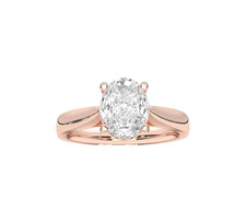 14K Rose Gold Lab Grown Diamond Engagement Wedding Ring Oval Cut 1.75 Carat