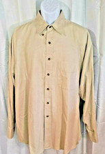 Men's Comfortable Washer Twill Gant Long Sleeve Button Up Beige Size XL