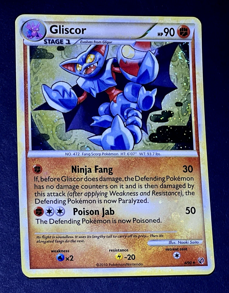 2010 Pokemon GLISCOR Undaunted HOLO BLEED Misprint ERROR Card 4/90 Rare SWIRL - Image 3 of 4
