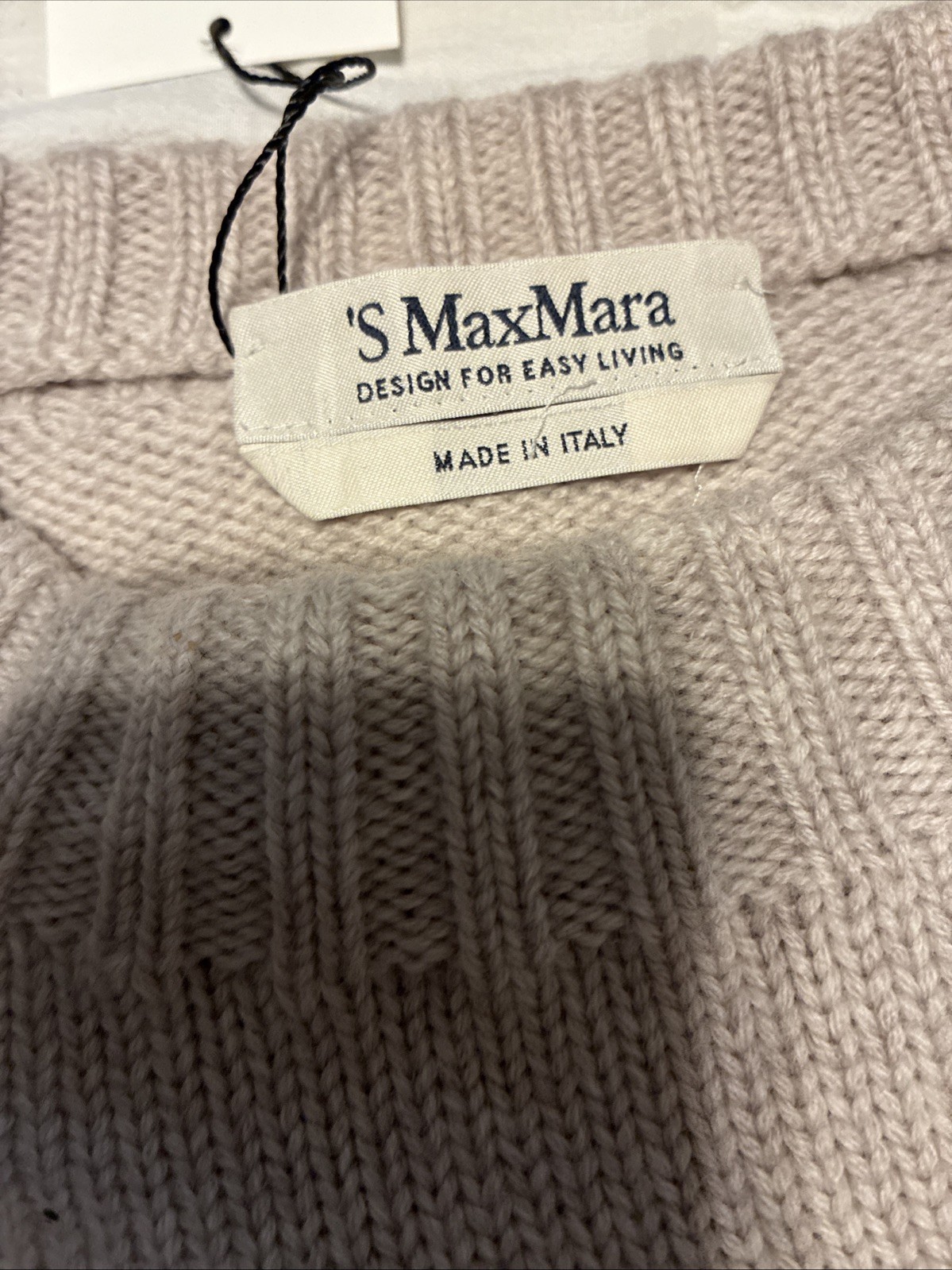 ‘s Max Mara Authentic Solid Beige Crew Neck Long … - image 5