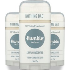 Humble Brands Natural Deodorant Vegan  Sensitive Skin Simply Unscented 2.5 O...