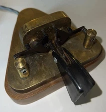 Vibroplex Brass Racer Iambic Paddle  Ham Radio Telegraph Key  30 Day Returns