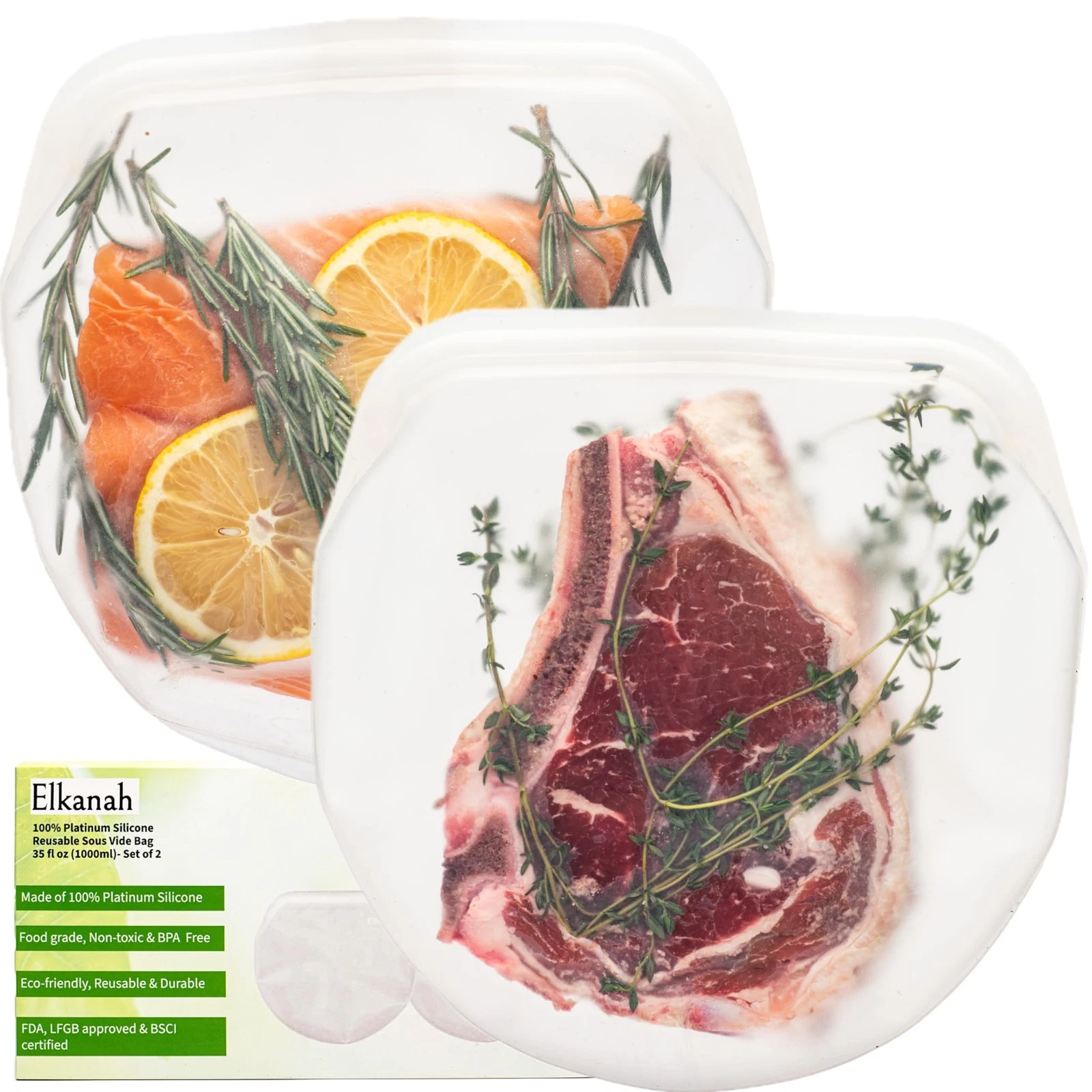 Quart Reusable Sous Vide Bags Silicone Sous Vide Reusable Bags|100% Platinum ...