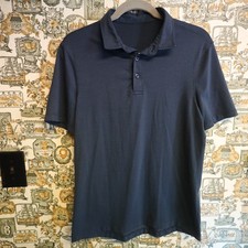 Lululemon Evolution Polo Shirt Men  s Medium Black Short Sleeve Performance Golf