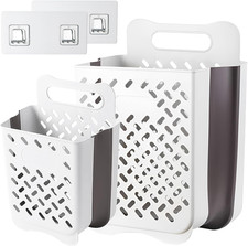 Collapsible Hanging Laundry Basket with Handle - Space-Saving & Waterproof