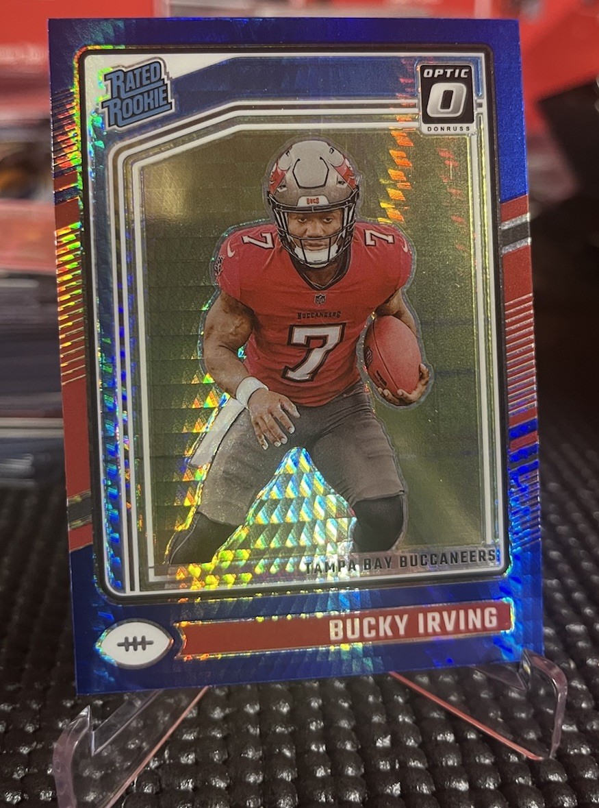 2024 Donruss Optic Bucky Irving Blue Hyper Rated Rookie RC #216 Buccaneers
