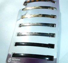 7 NEW BLACK GOLD SILVER SLIDE HAIR BARRETTES FOR THIN HAIR