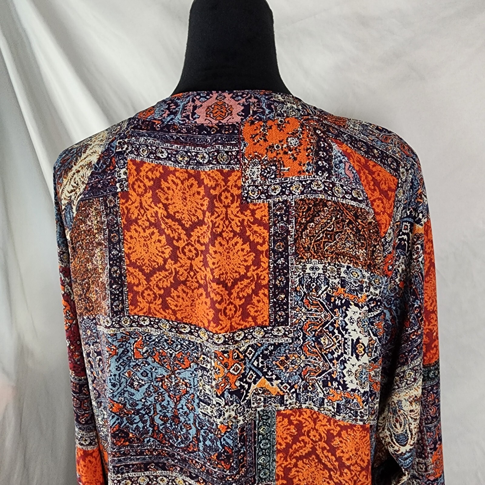 NEW DIRECTIONS Size XL Patchwork Pattern Boho Ruf… - image 8